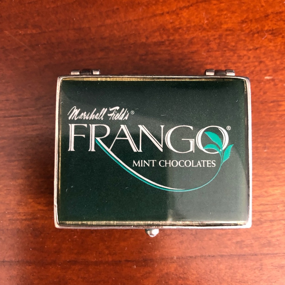 Marshall Field's Frango Mint miniature enamel box.